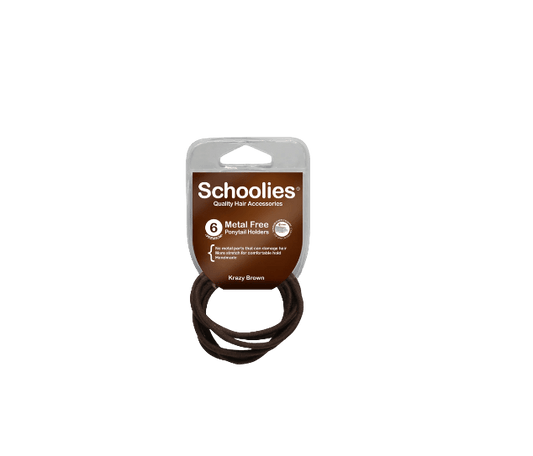 Schoolies Ponytail Holders (metal free) - Krazy Brown