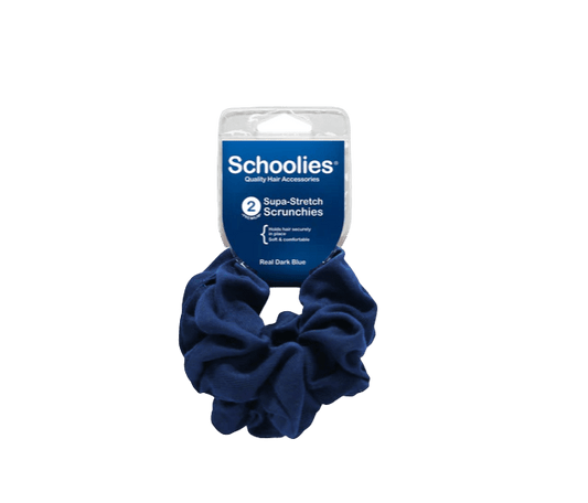 Schoolies Supa Stretch Scrunchies - Real Dark Blue