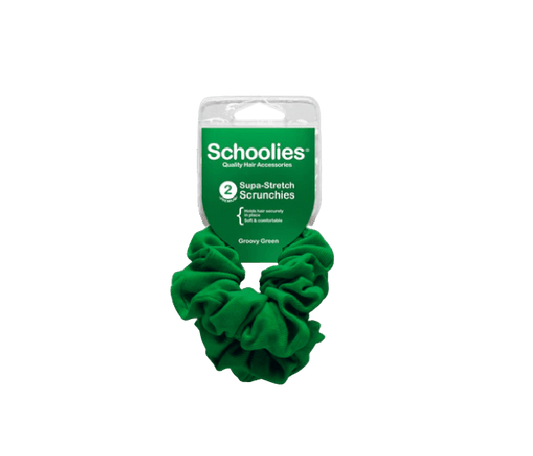 Schoolies Supa Stretch Scrunchies - Groovy Green