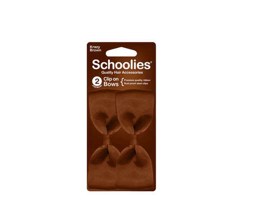 Schoolies Bows with Clips - Krazy Brown