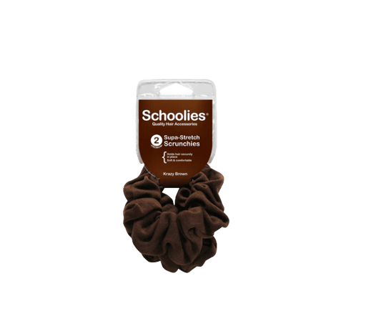 Schoolies Supa Stretch Scrunchies - Krazy Brown