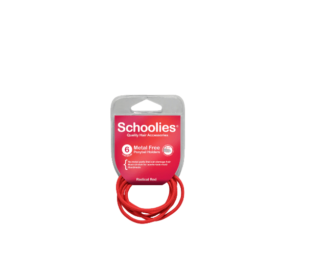 Schoolies Ponytail Holders (metal free) - Radial Red