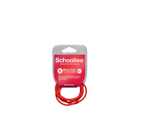 Schoolies Ponytail Holders (metal free) - Radial Red