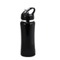 Stainless steel drink bottle with straw 580ml - Black