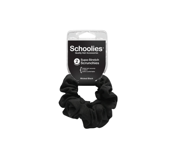 Schoolies Supa Stretch Scrunchies - Wicked Black