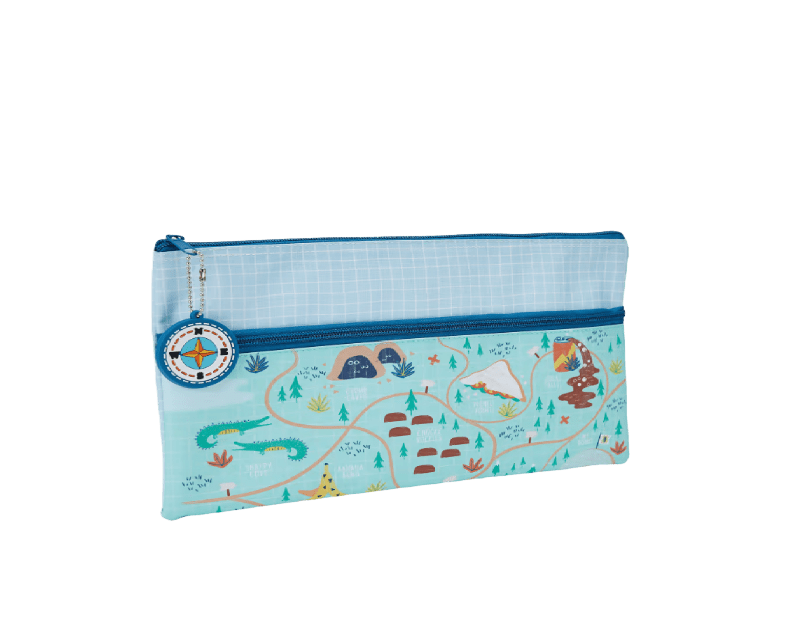 Large pencil case with adventure print