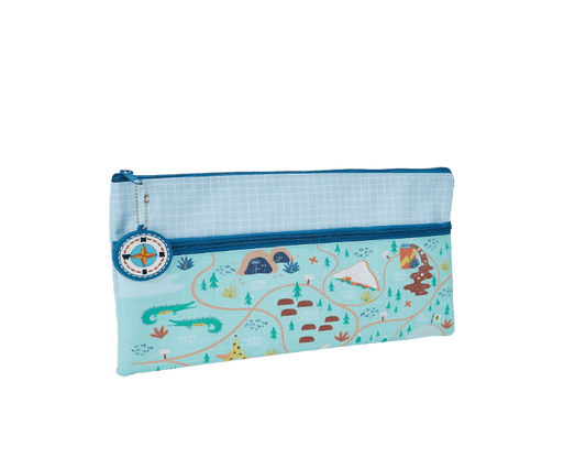 Large pencil case with adventure print