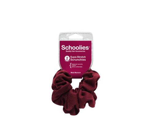 Schoolies Supa Stretch Scrunchies - Mad Maroon