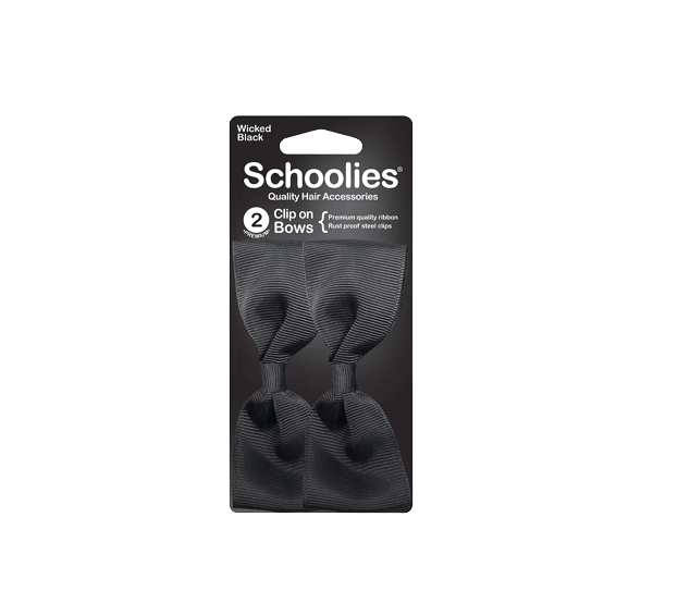 Schoolies Bows with Clips - Wicked Black