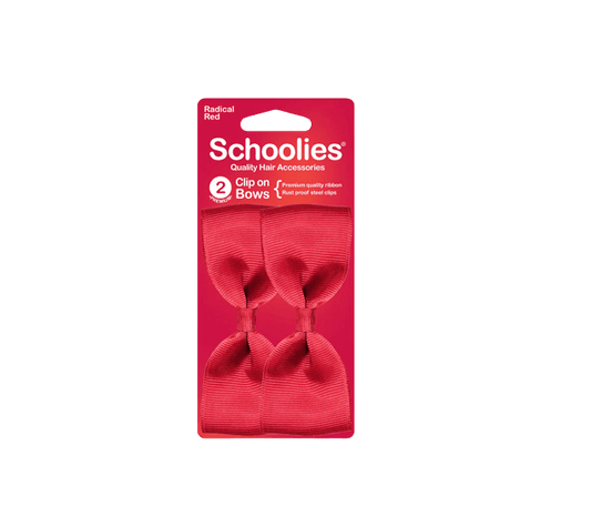 Schoolies Bows with Clips - Radial Red