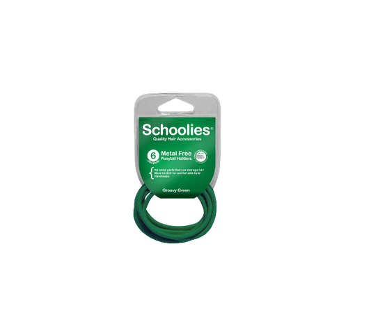 Schoolies Ponytail Holders (metal free) - Groovy Green